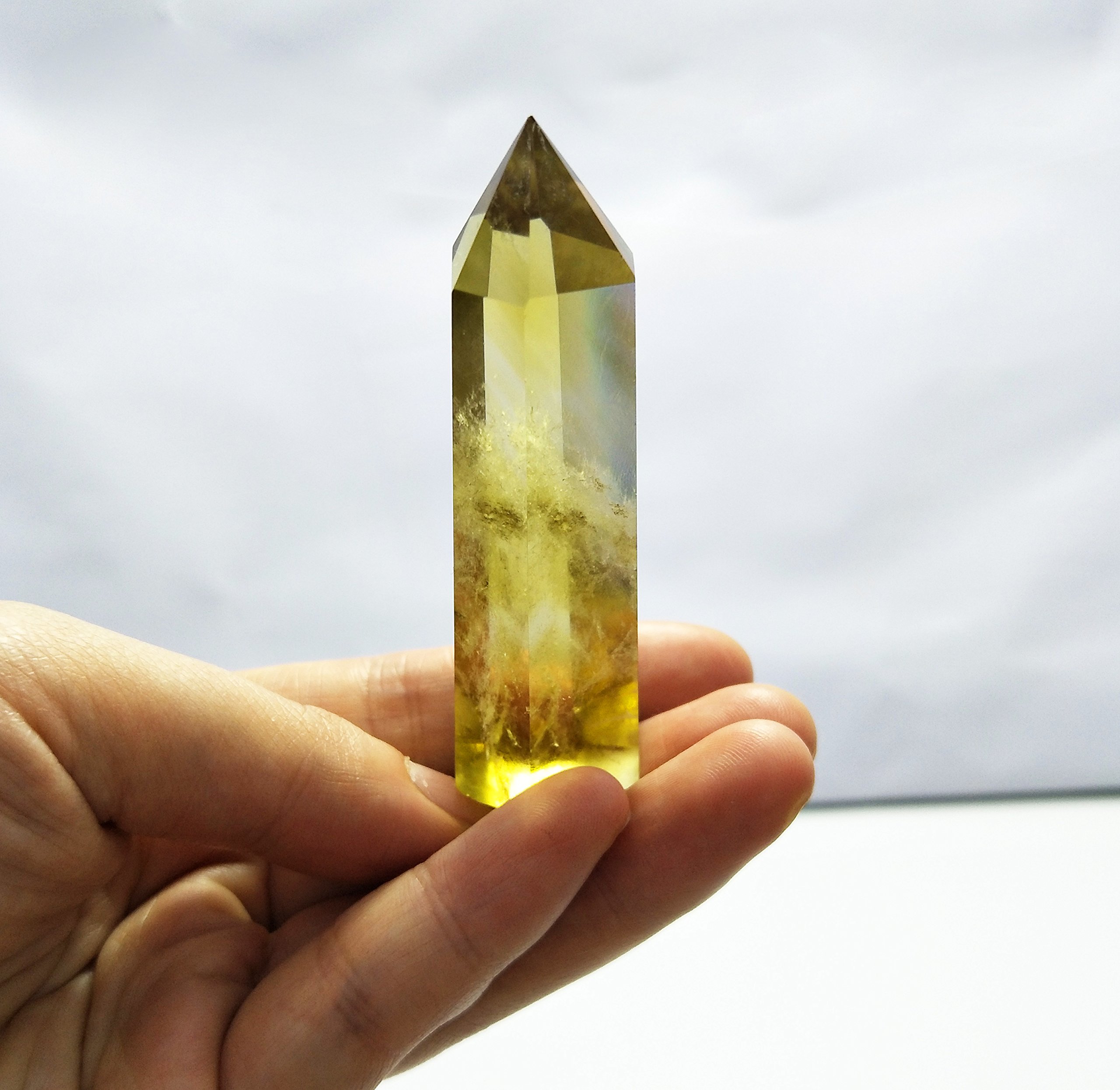 Amazon.co.jp: シトリン 黄水晶 ヒーリングワンド パワーストーン 浄化